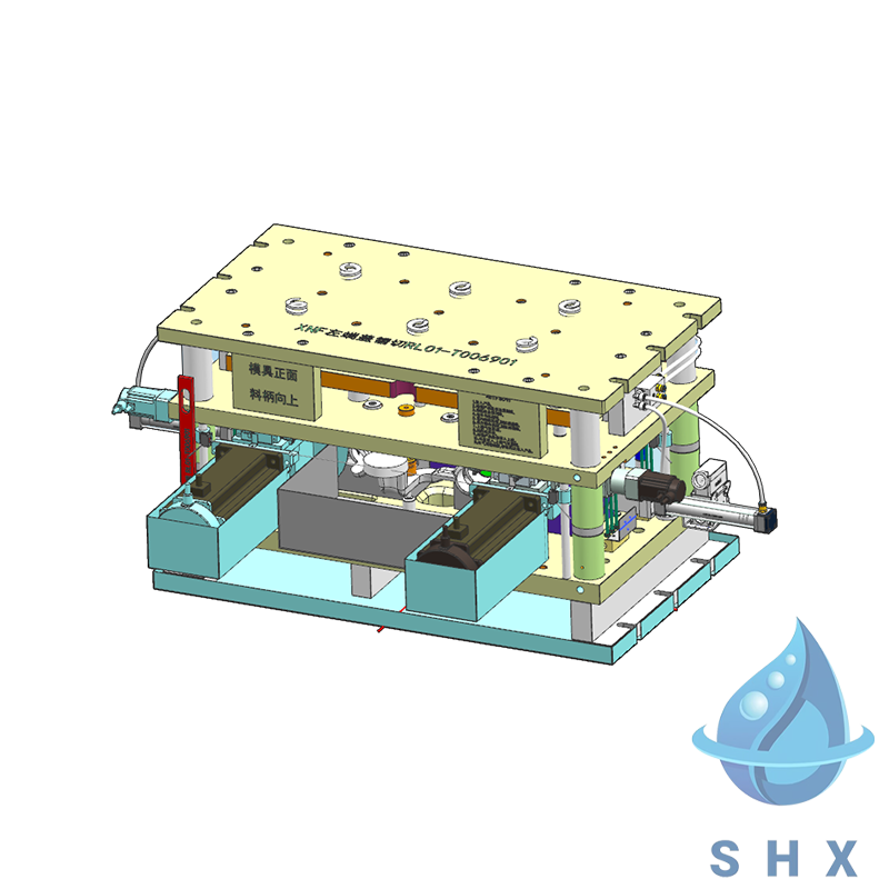 Automatic trimming die ( sawing and cutting two functions in one) for the end cover products
